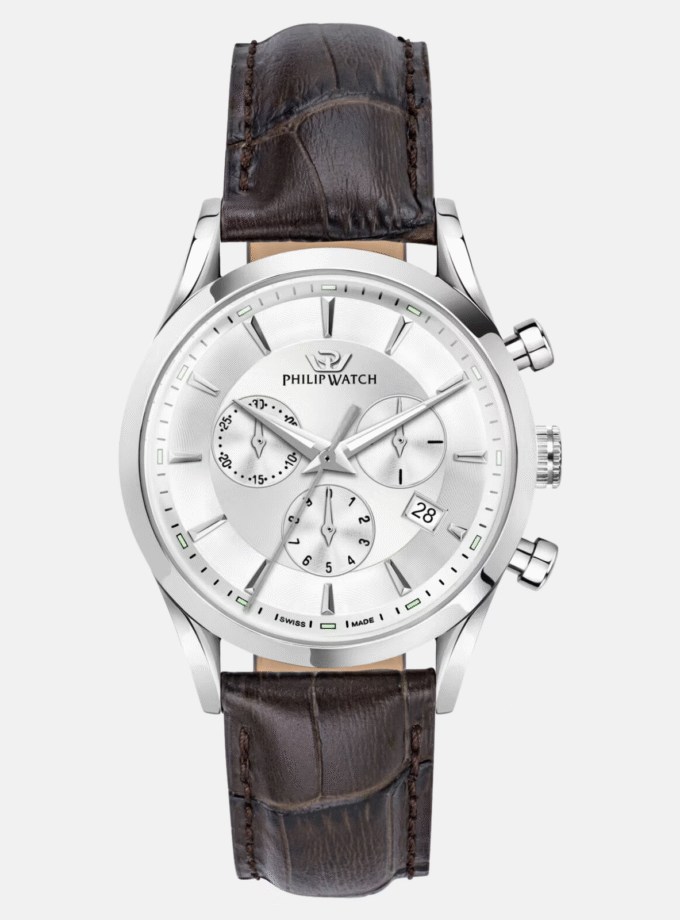 MONTRE PHILIP WATCH SUNRAY - R8271680003 - BRACELET EN CUIR VERITABLE - AFFICHAGE ANALOGIQUE - RESISTANT A L'EAU - Verre Saphir