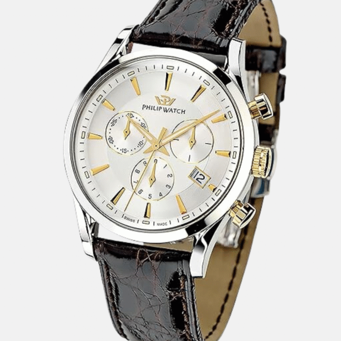 MONTRE PHILIP WATCH SUNRAY - R8271908009 - BRACELET EN CUIR VERITABLE - AFIICHAGE ANALOGIQUE - RESISTANT A L'EAU