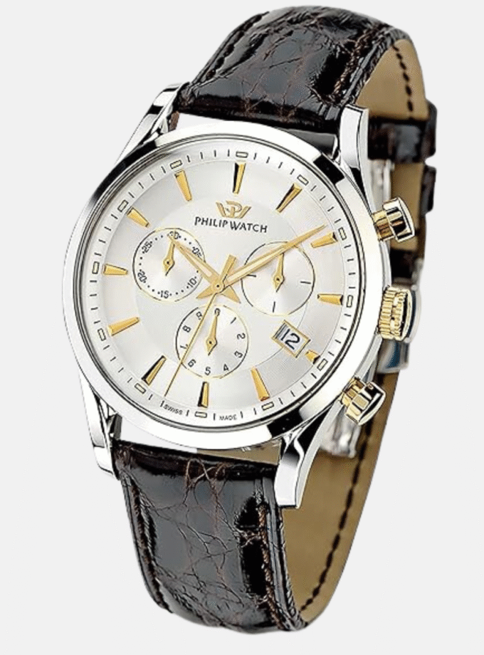 MONTRE PHILIP WATCH SUNRAY - R8271908009 - BRACELET EN CUIR VERITABLE - AFIICHAGE ANALOGIQUE - RESISTANT A L'EAU