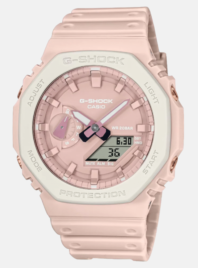 Montre Femme G-Shock - GA-2110SL-4A7DR - Bracelet en résine Rose - Affichage analogique - Numérique - Résistant à l'eau