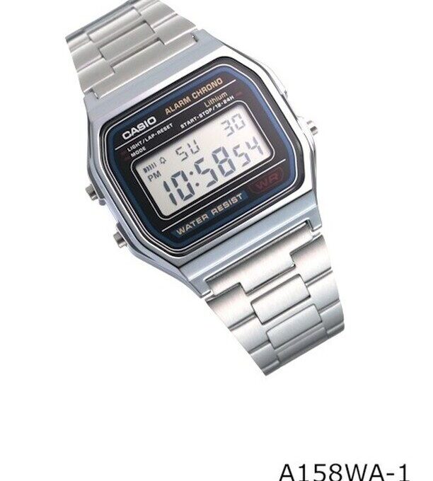 Montre Casio Vintage - A159WA-N1DF - Bracelet en Acier Inoxydable - Affichage Numérique - Résistant à l'eau