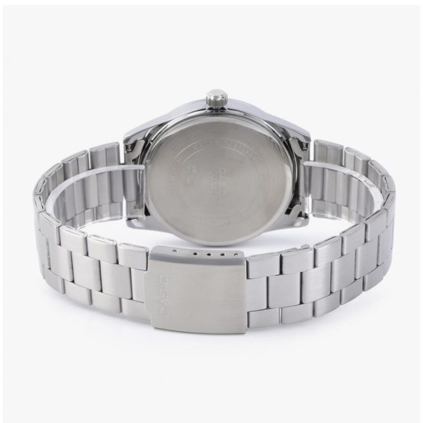 montre homme casio mtp vd03d 7audf bracelet en acier inoxydable cadran damier affichage analogique résistant à l'eau