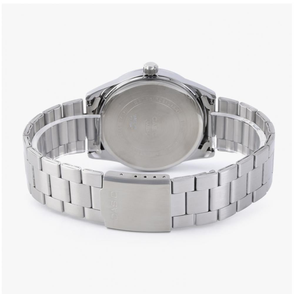 montre homme casio mtp vd03d 7audf bracelet en acier inoxydable cadran damier affichage analogique résistant à l'eau