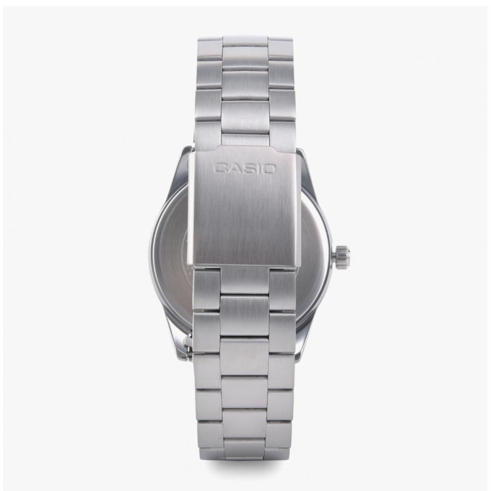 montre homme casio mtp vd03d 7audf bracelet en acier inoxydable cadran damier affichage analogique résistant à l'eau