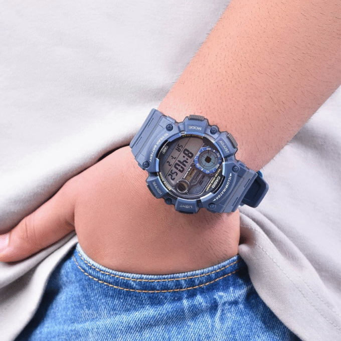 Montre Homme Casio - WS-1500H-2AVDF - Bracelet en Résine Bleu - Affichage numérique - Résistant à l'eau