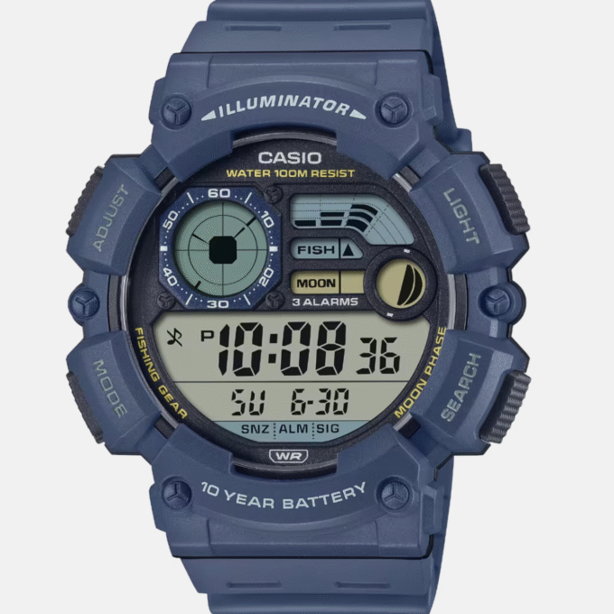 Montre Homme Casio - WS-1500H-2AVDF - Bracelet en Résine Bleu - Affichage numérique - Résistant à l'eau