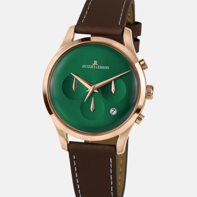 Montre Homme Jacques Lemans - 1-2067H - Bracelet en Cuir Marron - Affichage analogique - Résistant à l'eau