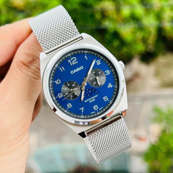 montre homme casio mtp m300m 2avdf bracelet en acier inoxydable affichage analogique résistant à l'eau