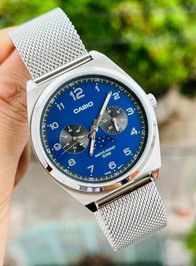 montre homme casio mtp m300m 2avdf bracelet en acier inoxydable affichage analogique résistant à l'eau