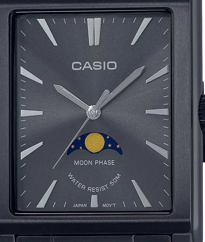 montre homme casio mtp m105b 1avdf bracelet en acier inoxydable noir affichage analogique résistant à l'eau