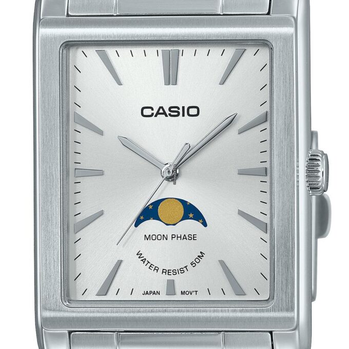 montre homme casio mtp m105d 7avdf bracelet en acier inoxydable affichage analogique résistant à l'eau