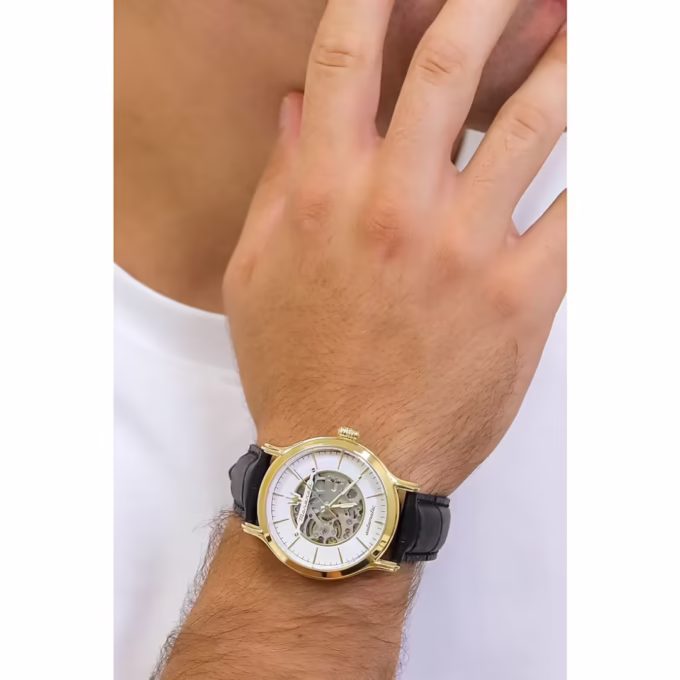 aiwatch_R8821118011 - Montre Automatique Maserati Epoca, Blanc, 42 mm, Verre de saphir - R8821118011 - Bracelet en Cuir noir - Résistant à l'eau - Verre Saphir