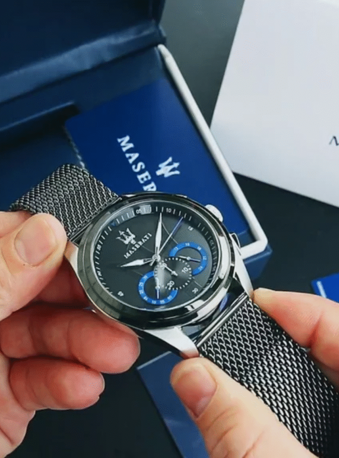 Montre Homme Maserati - R8873612006 - Bracelet en Acier Inoxydable Noir - Affichage analogique - Résistant à l'eau