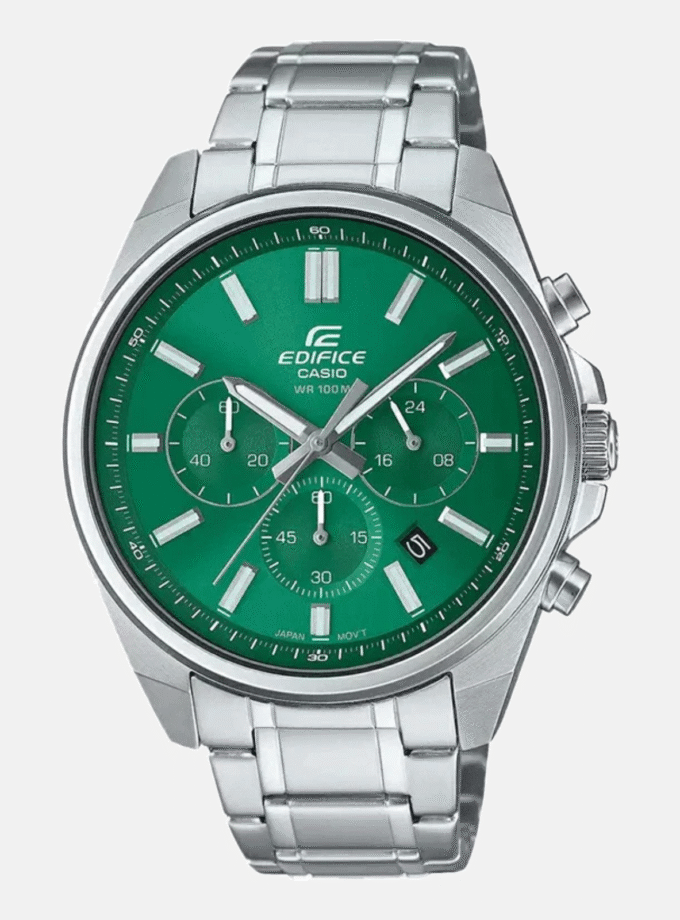 Montre Homme Casio Edifice - EFV-650D-3AVUDF - Bracelet en Acier Inoxydable - Cadran Vert - Affichage analogique - Résistant à l'eau