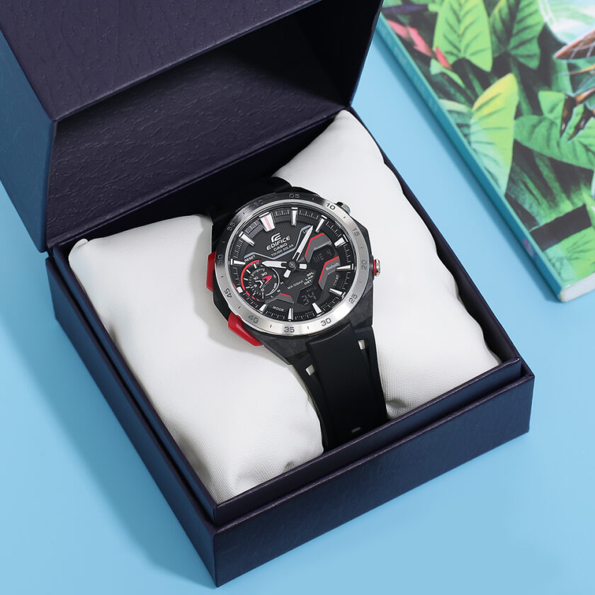 montre homme casio edifice ecb 2200p 1adf bluetooth affichage analogique résistant à l'eau verre saphir
