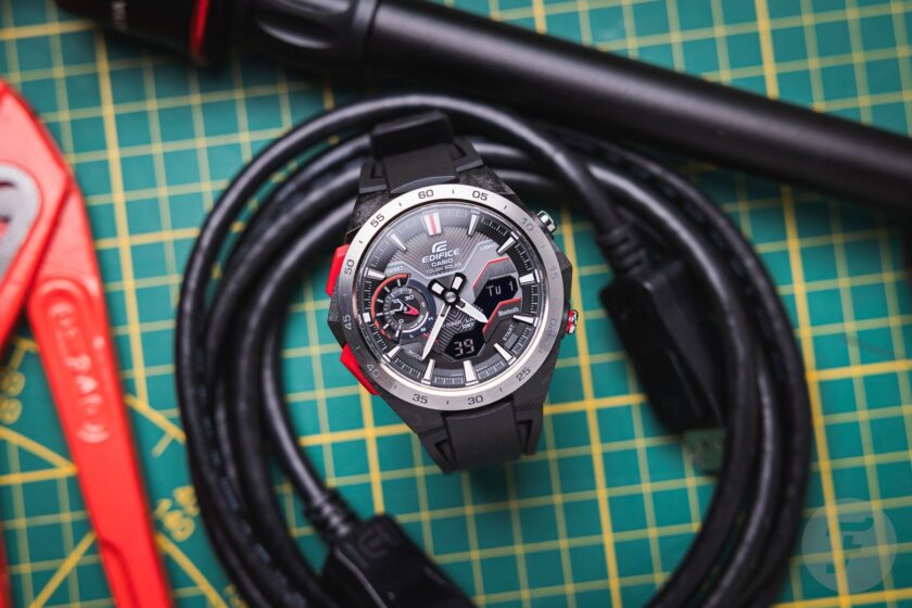 montre homme casio edifice ecb 2200p 1adf bluetooth affichage analogique résistant à l'eau verre saphir