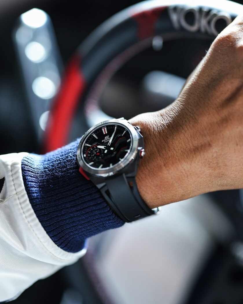 montre homme casio edifice ecb 2200p 1adf bluetooth affichage analogique résistant à l'eau verre saphir