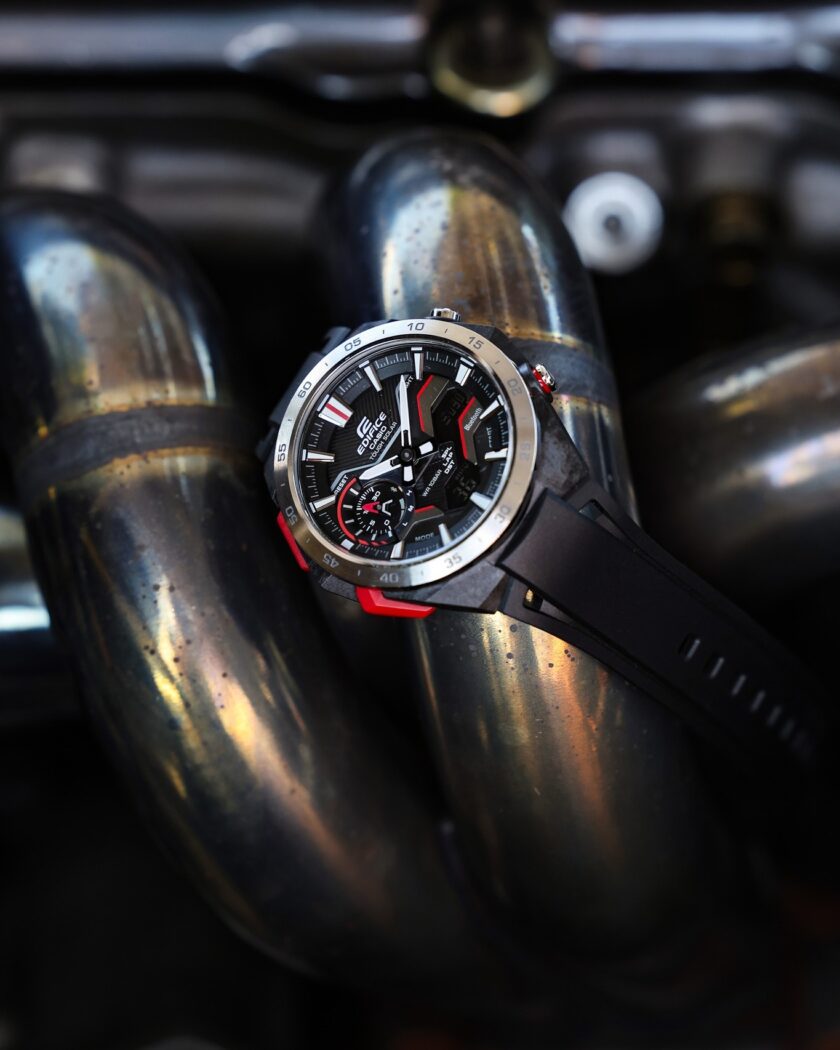 montre homme casio edifice ecb 2200p 1adf bluetooth affichage analogique résistant à l'eau verre saphir