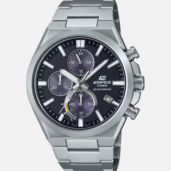 Montre Homme Casio EDIFICE Solaire - EQS-950D-1AVUDF - Bracelet en Acier Inoxydable - Affichage analogique - Résistant à l'eau