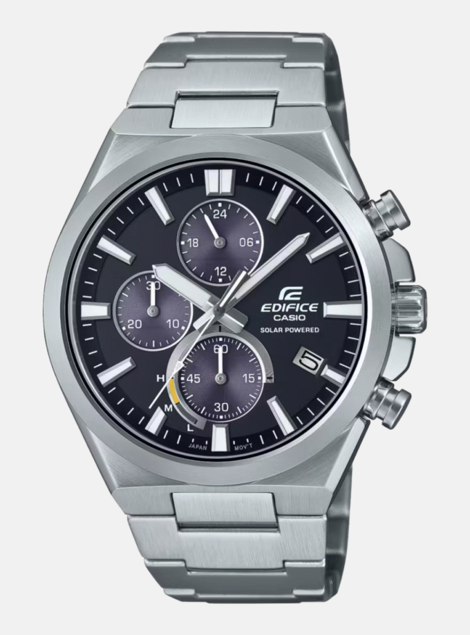 Montre Homme Casio EDIFICE Solaire - EQS-950D-1AVUDF - Bracelet en Acier Inoxydable - Affichage analogique - Résistant à l'eau