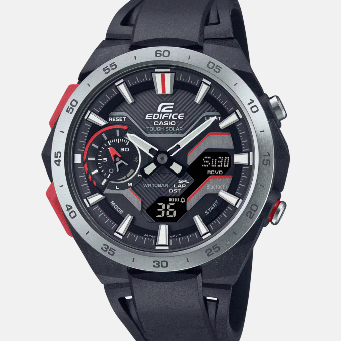 Montre Homme Casio Edifice - ECB-2200P-1ADF - Bluetooth - Affichage analogique - Résistant à l'eau - Verre Saphir