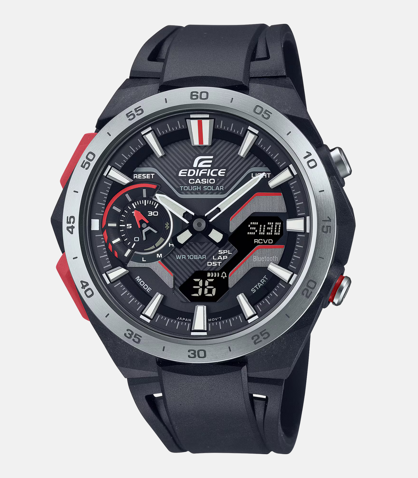Montre Homme Casio Edifice - ECB-2200P-1ADF - Bluetooth - Affichage analogique - Résistant à l'eau - Verre Saphir