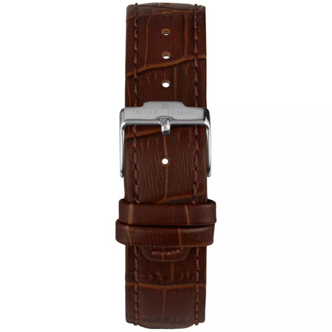 Montre Homme JACQUES LEMANS Derby 1-1945.1C - Bracelet en Cuir marron - Affichage analogique - Résistant à l'eau
