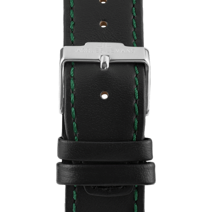 Montre Homme Jacques Lemans Liverpool - 1-2099C - Bracelet Vert Cuir - Chronographe - Affichage analogique - Résistant à l'eau - 1-2099C