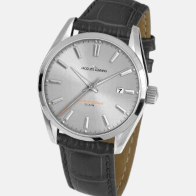 Montre Homme Jacques Lemans Derby 1-1859I - Bracelet en Cuir noir - Affichage analogique - Résistant à l'eau