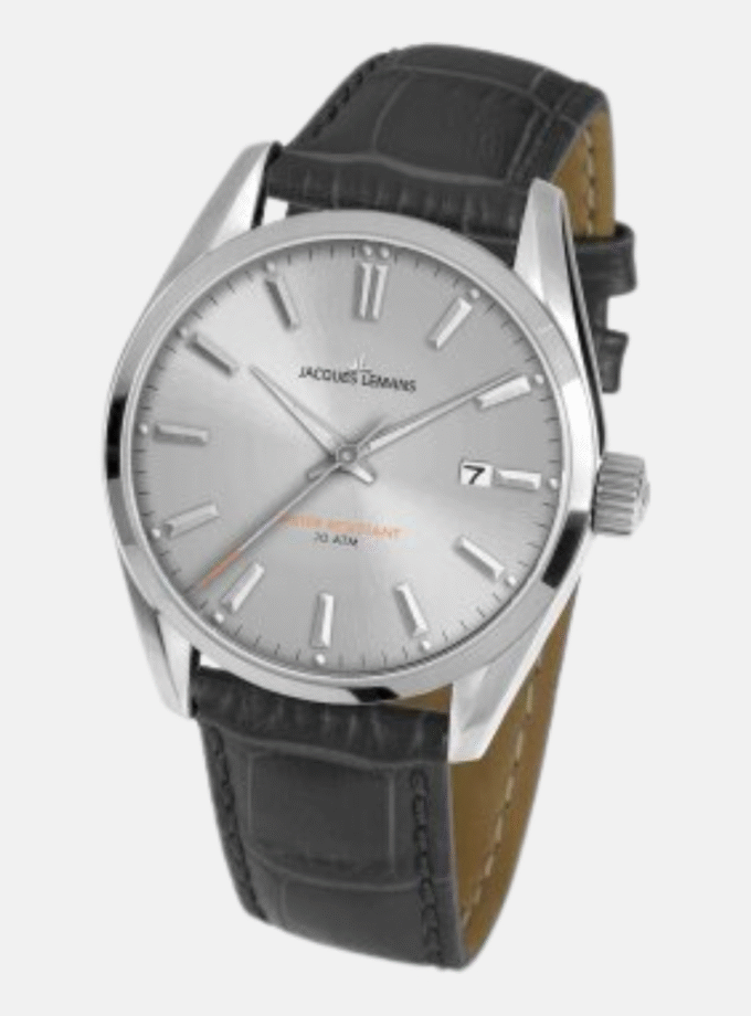 Montre Homme Jacques Lemans Derby 1-1859I - Bracelet en Cuir noir - Affichage analogique - Résistant à l'eau