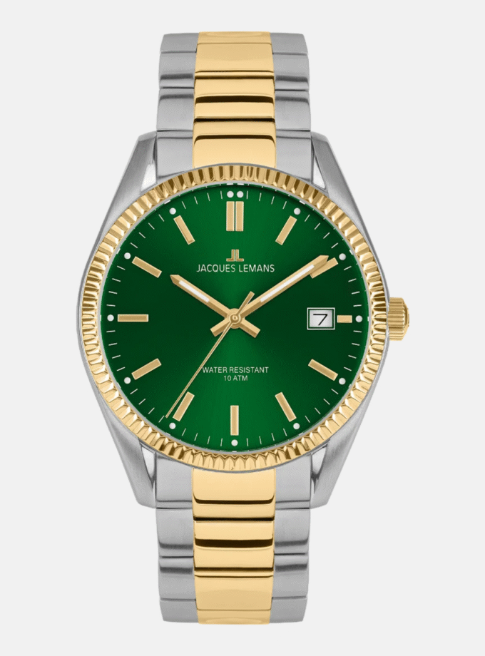 Montre Homme Jacques Lemans Derby - 50-3K - Bracelet en Acier Inoxydable - Bicolore - Affichage analogique - Résistant à l'eau