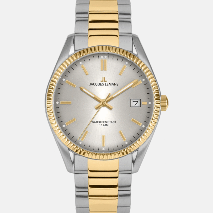 Montre Homme Jacques Lemans Derby - 50-4J - Bracelet en Acier Inoxydable Bicolore - Affichage analogique - Résistant à l'eau