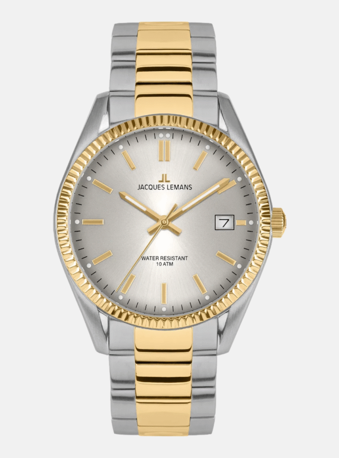 Montre Homme Jacques Lemans Derby - 50-4J - Bracelet en Acier Inoxydable Bicolore - Affichage analogique - Résistant à l'eau