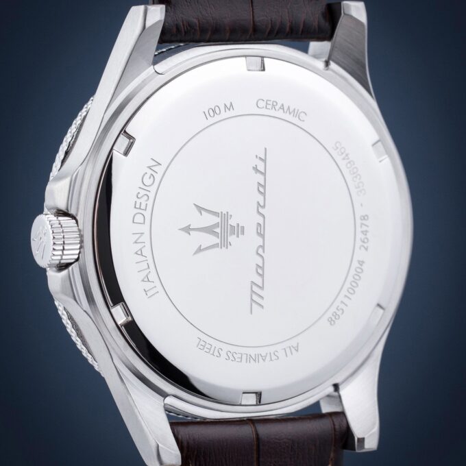 Montre Maserati Competizione en Cuir Marron - R8851100004 - Bracelet en cuir Marron - Affichage analogique - Résistant à l'eau