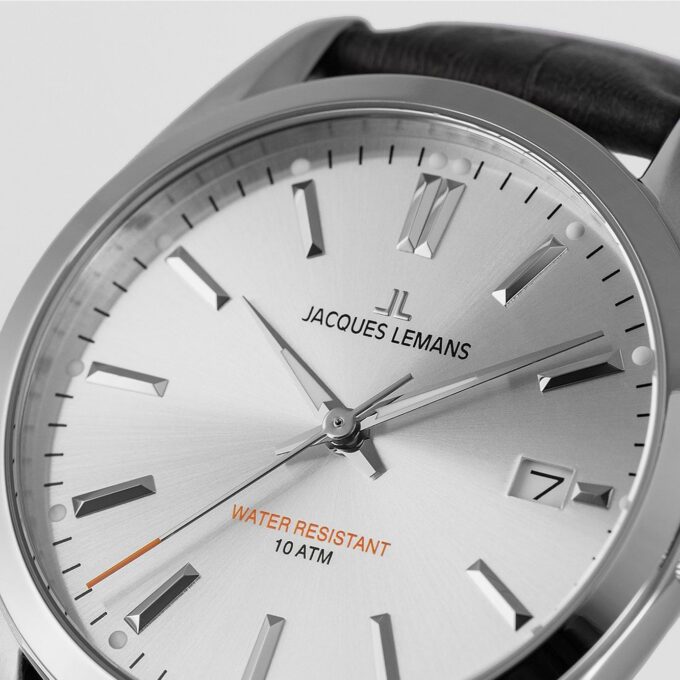 Montre Homme Jacques Lemans Derby 1-1859I - Bracelet en Cuir noir - Affichage analogique - Résistant à l'eau