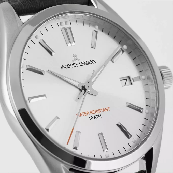 Montre Homme Jacques Lemans Derby 1-1859I - Bracelet en Cuir noir - Affichage analogique - Résistant à l'eau