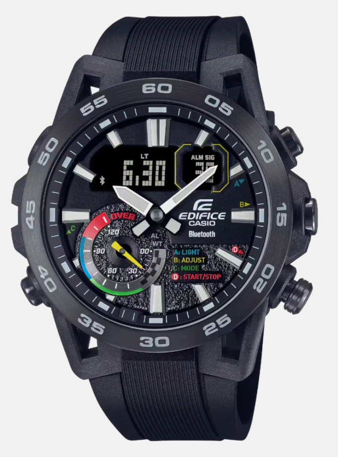 Montre Homme Casio Edifice - ECB-40MP-1ADF - Bracelet en Résine Noir- Bluetooth - Affichage analogique-numérique - Résistant à l'eau