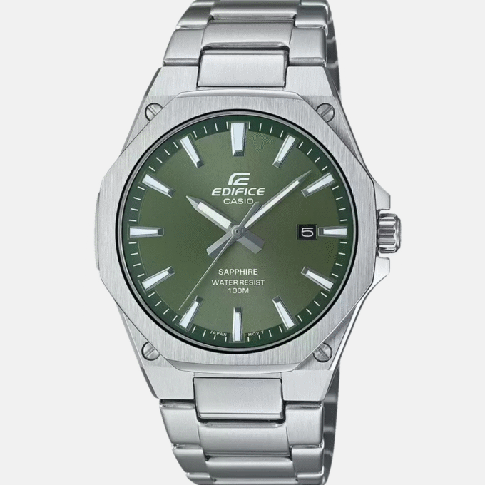 Montre Homme Casio Edifice - EFR-S108D-3AVUDF - Bracelet en Acier Inoxydable - Cadran Vert Sapphire - Affichage analogique - Résistant à l'eau