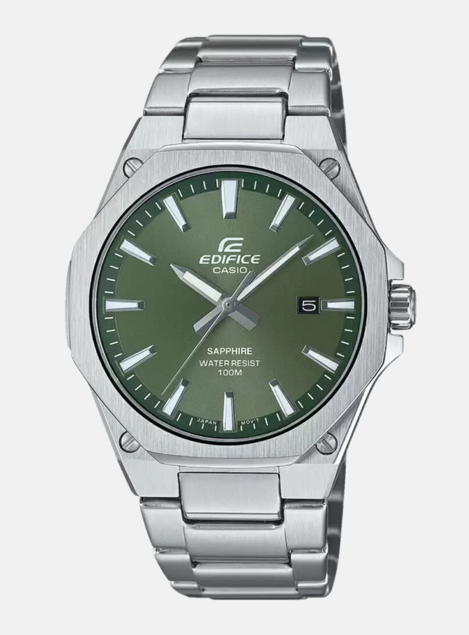 Montre Homme Casio Edifice - EFR-S108D-3AVUDF - Bracelet en Acier Inoxydable - Cadran Vert Sapphire - Affichage analogique - Résistant à l'eau