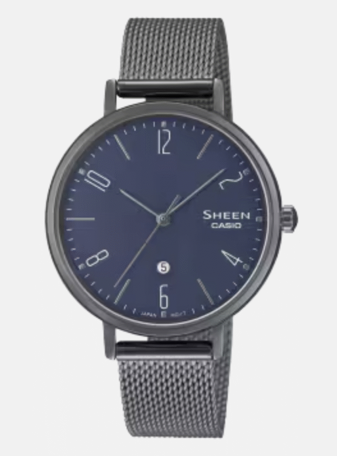 Montre Femme Casio SHEEN - SHE-4562BM-2AUDF - Bracelet en Maille Milanaise Noir - Affichage Analogique - Résistant à l'eau - Verre Saphir