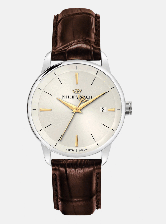 MONTRE HOMME PHILIP WATCH ANNIVERSARY R8251150008 - BRACELET EN CUIR VERITABLE - AFFICHAGE ANALOGIQUE - RESISTANT A L'EAU