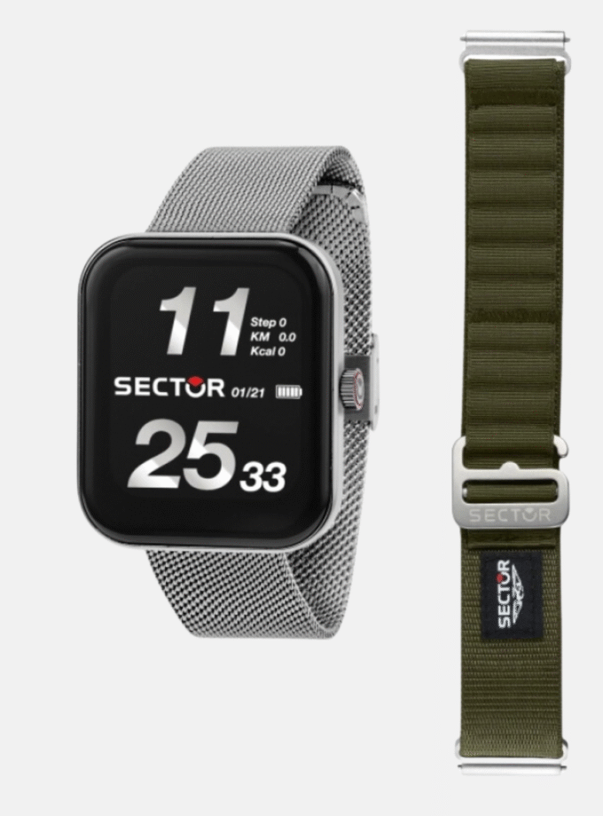 Montre Homme SECTOR Connectée - R3253171502 - S-03 PRO LIGHT - Bracelet interchangeable - Affichage Numérique - Résistant à l'eau