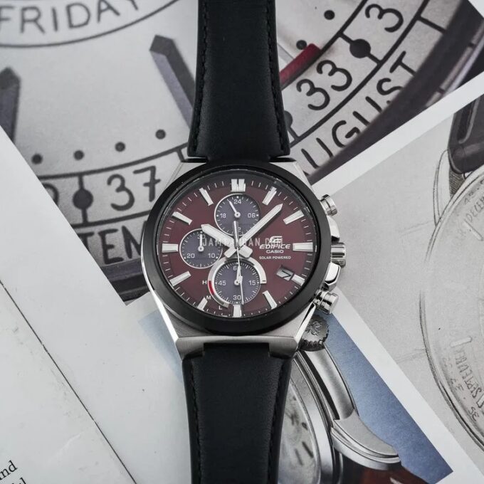 Montre Homme Casio Edifice - EQS-950BL-5AVUDF - Bracelet en Cuir noir - Affichage analogique - Résistant à l'eau