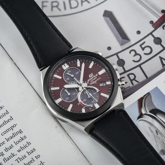 Montre Homme Casio Edifice - EQS-950BL-5AVUDF - Bracelet en Cuir noir - Affichage analogique - Résistant à l'eau