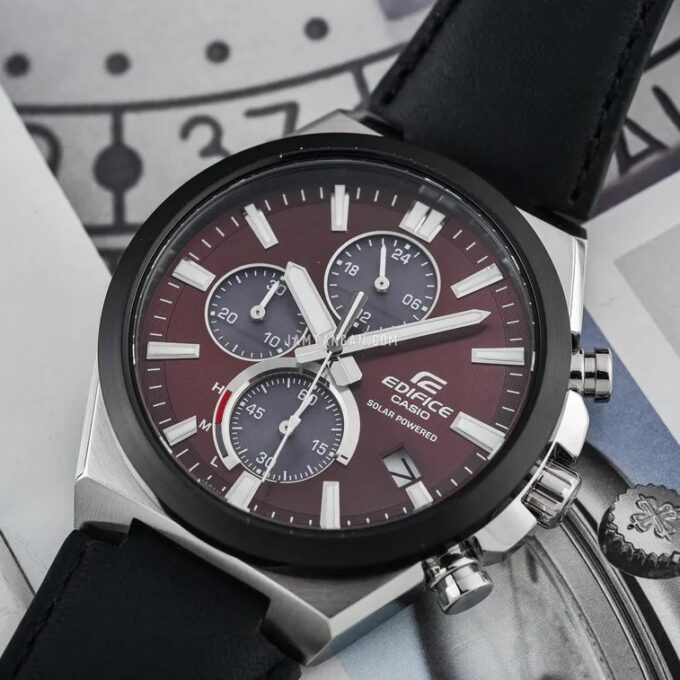 Montre Homme Casio Edifice - EQS-950BL-5AVUDF - Bracelet en Cuir noir - Affichage analogique - Résistant à l'eau