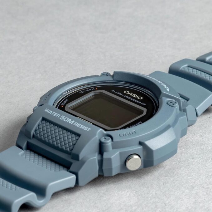 Montre Homme Casio - W-219HC-2BVDF - Bracelet en Résine Bleu - Affichage numérique - Résistant à l'eau