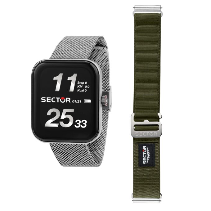 Montre Homme SECTOR Connectée - R3253171502 - S-03 PRO LIGHT - Bracelet interchangeable - Affichage Numérique - Résistant à l'eau