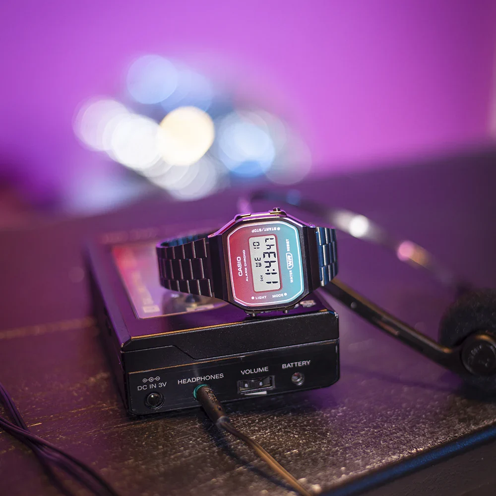 aiwatch_A168WERB-2ADF - Montre Casio Vintage - A168WERB-2ADF - Bracelet en Acier Inoxydable - Affichage numérique - Résistant à l'eau