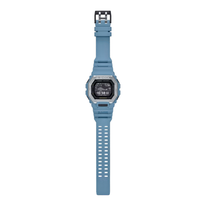 Montre Homme Casio G-SHOCK - GBX-100-2ADR - Bracelet en Résine Bleu Ciel - Affichage Numérique - Résistant à l'eau - Bluetooth