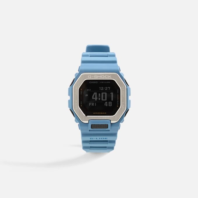 Montre Homme Casio G-SHOCK - GBX-100-2ADR - Bracelet en Résine Bleu Ciel - Affichage Numérique - Résistant à l'eau - Bluetooth